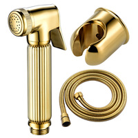 GEE-N Golden Shining Premium Laiton Salle De Bains De Poche Couches Bidet Robinet Pulvérisateur Ensemble De Toilette
