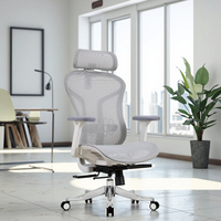 Chaise de bureau exécutive ergonomique en maille confortable et contemporaine, pivotante, avec vérin à gaz certifié Classe 3 et soutien lombaire auto-ajustable