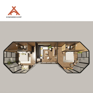 <span class=keywords><strong>Tente</strong></span> de glamping de luxe Kawagebo Kamp (KK) 16 x 6 x 6,85 m en PVDF imperméable avec salle de bain pour complexe hôtelier et hôtel - Product Image 3