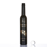 Vente en gros de bouteilles d'huile d'olive en verre noir mat de 250 ml, 375 ml, 500 ml, 750 ml avec bec verseur anti-fuite