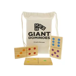 Juego de madera de dominó, juego de 28 piezas con bolsa
