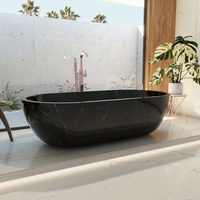 Baignoires pour adultes personnalisées en pierre sur pied pour l'extérieur, européennes, grandes et petites, 1.5m, blanches, noires, vertes et brunes, rondes en marbre
