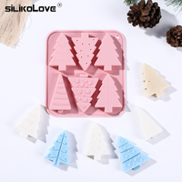 Arbres de Noël chocolat moule 6 trous silicone gâteau moule forme silicone moules pour chocolat