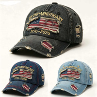 Gorra de Béisbol Unisex con Diseño Retro del 250 Aniversario de EE. UU., Ajustable, Bordada, con Temática Patriótica