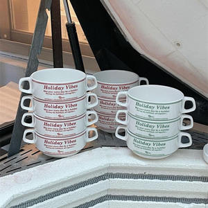 Bol à soupe binaural en céramique, pour boisson chaude <span class=keywords><strong>de</strong></span> corée, tasse à dessert occidentale, petit déjeuner, vente directe depuis l'usine - Product Image 3