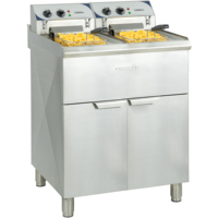 Friteuse électrique haute performance 2x10 L avec compartiment