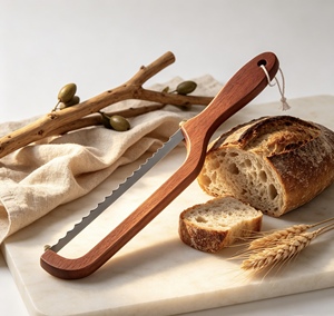 Cuchillo para pan <span class=keywords><strong>de</strong></span> madera con hoja dentada <span class=keywords><strong>de</strong></span> acero inoxidable, cortador <span class=keywords><strong>de</strong></span> pan <span class=keywords><strong>de</strong></span> masa madre, cortador <span class=keywords><strong>de</strong></span> baguette con mango ergonómico <span class=keywords><strong>de</strong></span> madera, herramienta <span class=keywords><strong>de</strong></span> repostería - Product Image 5