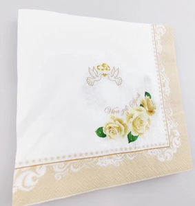 Khăn Giấy Cá Nhân Hóa Có Lá Vàng Nhiều Màu Sang Trọng In Hình Tiệc Cưới 2 Lớp Dùng Một Lần Tại Nhà Máy - Product Image 5