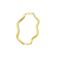 Bague ondulée irrégulière en acier inoxydable, style minimaliste, fine et empilable pour femme, en stock