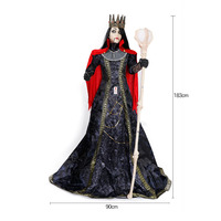 Halloween Vampire Roi Reine Animé Statue Son Activé Électrique Décor pour Bar Maison Hantée Salle D'évasion Gothique Fête