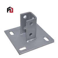 Supports de montage de projecteur à quatre trous en métal galvanisé à fentes, revêtus de zinc Fengchen, avec base de poteau, anti-sismiques, connexion HDG