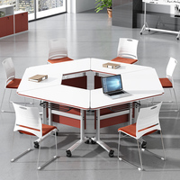 Table de conférence moderne HYZ-49 pour usage hôtelier, en bois, design pliable, mobilier de bureau