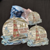 Médailles de course sportives de haute qualité, design 3D, tortue de mer, médailles de sublimation