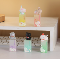 Mini tampon en résine Chat Mignon, figurine de collection de dessin animé en boîte mystère, décoration de bureau, coffret cadeau créatif avec édition surprise cachée