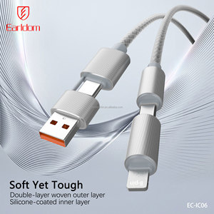 Cáp sạc nhanh đa năng Earldom Silicone 4 trong 1, loại C, truyền dữ liệu, sạc nhanh, cáp USB - Product Image 3
