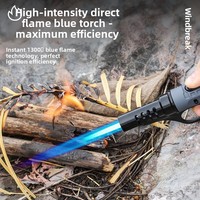 Briquet portable, accessoire de camping, pistolet d'allumage, accessoire de cuisinière, torche de barbecue, rechargeable, coupe-vent, matériau ABS