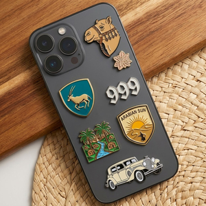 Autocollant métallique personnalisé OEM, badge émaillé pour coque de téléphone portable, marché saoudien et émirati, adhésif 3M, vente en gros de décalcomanies pour téléphones - Product Image 2