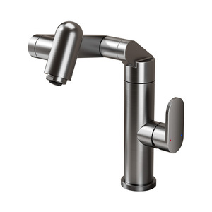 Modern <b>Single</b> Handle <b>Basin</b> Faucet Stainless Steel Deck Mounted <b>Single</b> Hole <b>Tap</b> - Product Image 1
