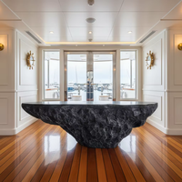 Table de réception en fibre de verre Wabi-Sabi pour hall d'entrée, design Japandi, idéale pour les spas et les espaces de réception commerciaux