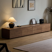Mueble de TV de Madera de Nogal, Mesa de Centro Moderna de Madera Sólida, Combinación de Mueble de TV Sencillo de Alta Gama para Sala de Estar