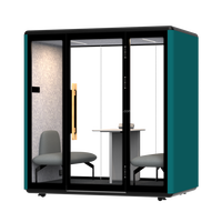 Module de bureau modulaire Comine, solution acoustique insonorisée pour espace de travail en open space