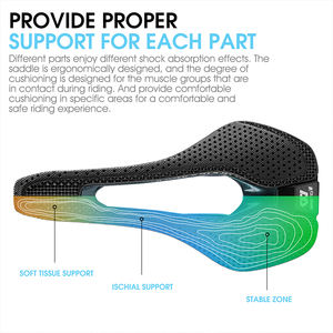 WEST BIKING-sillín de fibra de carbono para bicicleta, con estampado 3D, guía de aire, ligero y colorido - Product Image 6