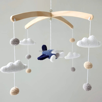 Usine Personnalisé Amigurumi Animal Accessoire Crochet Lapin Animaux Lit Cloche Suspendus Crochet Tricot Jouets pour Bébé