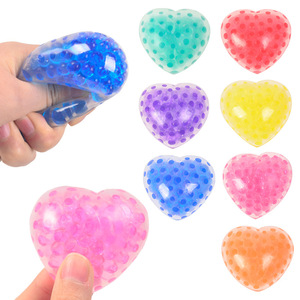 Wholesale Heart-shaped <b>Beads</b> Squishy Toys Pinch TPE Relieve Stress Vent Children's Small Toys 5 to 7 Years Mix Colors - Product Image 4