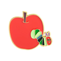 Broches en métal personnalisées, épingles en émail de films d'animation, broche Lowly Worm, épingles en émail souple Apple Car, épingles papillon pour cadeau de la Journée des Enfants