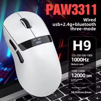 Mouse Gaming Ringan Model Baru H9/H9PRO PAW3311 Nirkabel BT Tiga Mode E-sports Dengan Layar Display