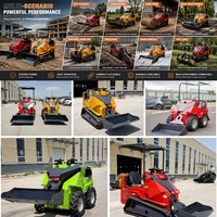 Aufsitz-Mini-Kompaktlader mit Überdachung, Kompakte Rad- oder Kettenoption, Mehrere Anbaugeräte, Kostenloser Versand, für Garten und Landwirtschaft