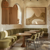 Table et banquette incurvées pour restaurant, café, salon de thé – Ensemble mobilier avec chaises et canapé banquette
