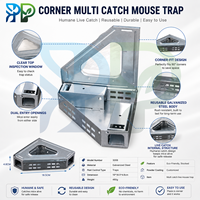 Trampa para Ratones Multi-Captura de Esquina, Trampa Profesional de Metal para Roedores Vivos, para Control de Ratones con Diseño Seguro, Proveedor OEM