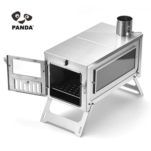 Poêle de camping portable en acier inoxydable, à bois, avec foyer et cheminée, pour cuisson et chauffage en extérieur - Product Image 2