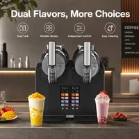 Machine à slush électrique automatique double bol en ABS pour comptoir, idéale pour bars, cafés et juseries