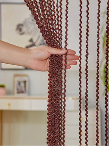 Klobiger Gedrehter Seilvorhang mit Quasten, Strukturierter Raumteiler, Luxuriöse Heimdekoration im Koreanischen Stil, Gestreifter Polyester-Vorhang für Wohnzimmer - Product Image 3