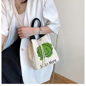 Bolso Bandolera Mini BFYS con Estampado de Cara Sonriente, Gran Capacidad, con Cordón, Personalizable, <span class=keywords><strong>para</strong></span> Compras, con Logotipo, <span class=keywords><strong>para</strong></span> Estudiantes, de Lona, <span class=keywords><strong>para</strong></span> <span class=keywords><strong>Mujer</strong></span> - Product Image 3