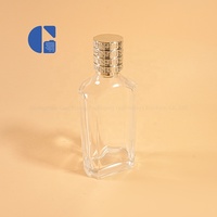 Flacon de parfum en verre transparent à fond épais de 100 ml, personnalisé OEM, rectangulaire, vide, pour emballage de marque de parfum