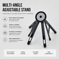Soporte Magnético de Aluminio para Teléfono, 8 Velocidades, Soporte de Escritorio para Teléfono, Trípode Magnético para iPhone, Tablet