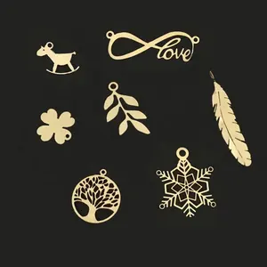 High Quality 14k Gold Filled Snowflake Feather Clover Life Tree Jewelry Pendants Charms for Jewelry Making