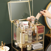 Boîte de rangement cosmétique étanche à la poussière, tiroirs de bureau pour ménage à grande capacité, coiffeuse et produits de soins de la peau, armoire de finition