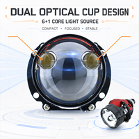 Projecteur de phare bi-LED laser OEM d'usine 2,5 pouces à double optique 6000K 12V 24V, faisceau haut et bas universel, lentille de retrofit