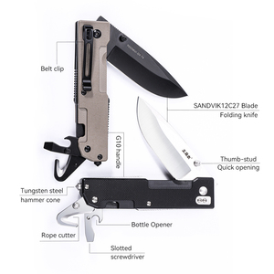 มีดพับอเนกประสงค์ <span class=keywords><strong>Sanrenmu</strong></span> 9052MUI-GV-T4 EDC รุ่นขายดี พร้อมที่เปิดขวด ที่ทุบกระจก สำหรับพกพาและกิจกรรมกลางแจ้ง - Product Image 3