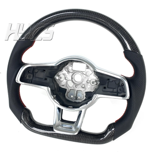 Accesorios de Interior de coche volante de fibra de carbono para <span class=keywords><strong>Volkswagen</strong></span> GTI Golf Mk7 Polo GTS GTD <span class=keywords><strong>GTE</strong></span> R <span class=keywords><strong>Passat</strong></span> CC R-Line - Product Image 3