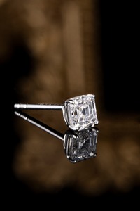 Classic PT950 Platinum 0.62ct Princess Cut Lab Grown <b>Diamond</b> Stud <b>Earrings</b> | Princess Cut Lab Created <b>Diamond</b> Wedding Jewelry - Product Image 4