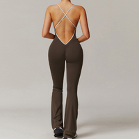 Personnalisé Nouveau Dos Nu Une Pièce Femmes Body Running Training Barboteuse Athletic Wear Gym Fitness Workout Yoga Jumpsuits
