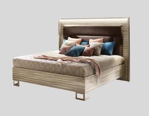 Moda italiana Design in legno massello onice e impiallacciatura Zebrano intarsio 5PC camera da <span class=keywords><strong>letto</strong></span> in legno Neo moderno in legno King Size testiera - Product Image 2