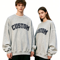 Sudadera Oversize Unisex Amarillo Crema con Texto Arqueado Personalizado, Cuello Redondo, Manga Larga, Estilo Casual, Venta al por Mayor OEM