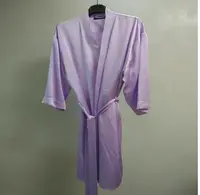 RTS Kimono Mandi Panjang Satin Sutra Natrual Cina Kualitas Tinggi 100% Jubah Sutra