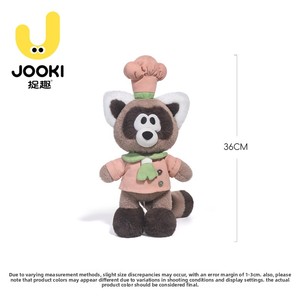 Peluche Zhuoqu Snack Shop Crispy Noodle Little Raccoon Crunchy Roll, coussin en polyester et coton PP, cadeau d'anniversaire - Product Image 4